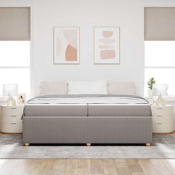 vidaXL Bettrahmen mit Matratze Taupe 200 x 200 cm Stoff