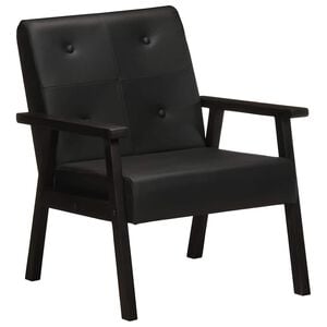 vidaXL Sessel Schwarz Echtleder