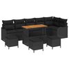 vidaXL Gartensofa-set 10 stk. Schwarz Poly-Rattan