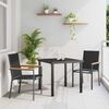 vidaXL Garten Essgruppe 3 pcs Schwarz Pulverbeschichteter Stahl