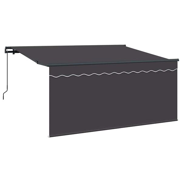 vidaXL Einziehbare Markise Gestreift Anthrazit 300 x 200 cm Stoff