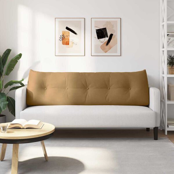 vidaXL R&uuml;ckenkissen Braun 160 x 24 x 50 cm Samt