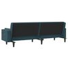 vidaXL Schlafsofa 2-Sitzer mit 2 Kissen Blau Samt