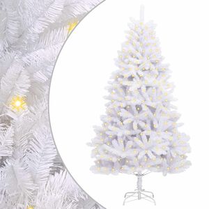 vidaXL K&uuml;nstlicher klappbarer Weihnachtsbaum Wei&szlig; 180 cm PVC und Stahl