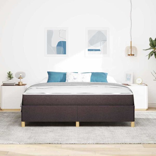 vidaXL Bettrahmen mit Matratze Dunkelbraun 180 x 200 cm Stoff