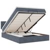 vidaXL Ottoman-Bett mit Matratze & LEDs Dunkelgrau 140x200 cm Samt