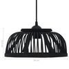 vidaXL Pendelleuchte Schwarz Bambus 40W 34x14,5 cm Halbrund E27