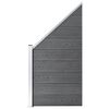 vidaXL WPC Zaun-Set 4 Quadrate + 1 Schr&auml;ge 792x186 cm Grau