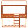 vidaXL Etagenbett mit Dach Wachsbraun 80x200 cm Massivholz Kiefer