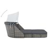 vidaXL Sonnenliege mit Dach Poly Rattan Anthrazit