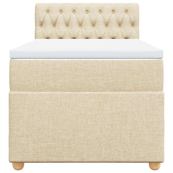 vidaXL Boxspringbett mit Matratze Creme 80x200 cm Stoff