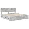 vidaXL Bettrahmen mit Kopfteil Beton Grau 200 x 200 cm Ingenieurs Holz