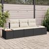 vidaXL Gartensofa-set mit Kissen 3 pcs Schwarz Poly-Rattan