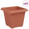vidaXL Quadratischer Blumentopf 24 stk. Ziegelrot 16 x 16 x 14 cm