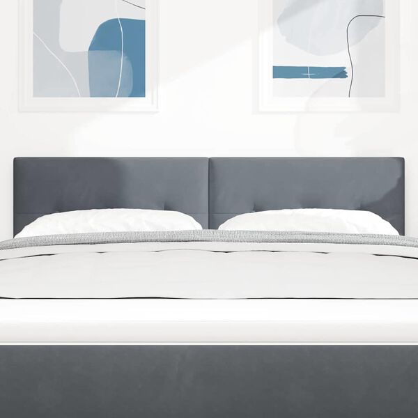 vidaXL Kopfteil mit Kopfteil Dunkelgrau 144 cm Kunstleder