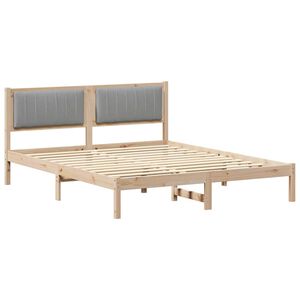 vidaXL Bettgestell mit gepolstertem Kopfteil Hellgrau 160 x 200 cm