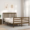 vidaXL Massivholzbett mit Kopfteil Honigbraun 140x190 cm