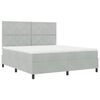 vidaXL LED Boxspringbett mit Matratze Hellgrau 180 x 200 cm Samt