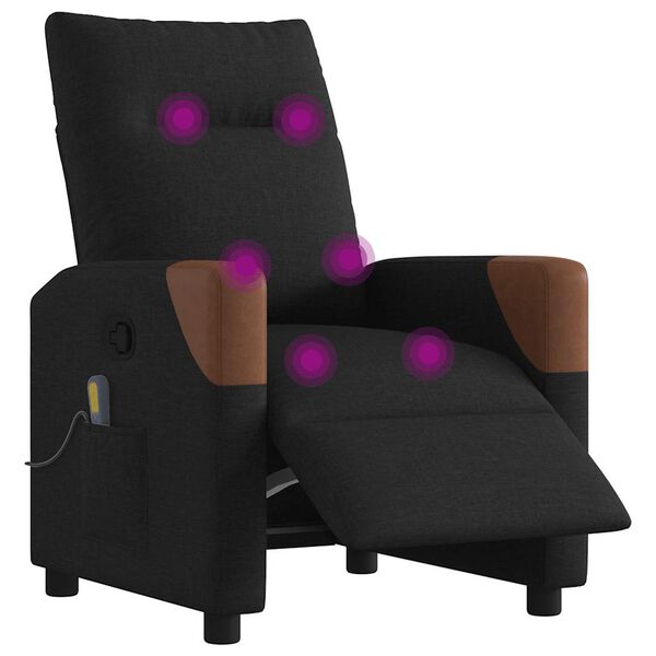 vidaXL Massagesessel Elektrisch Schwarz Stoff