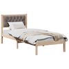 vidaXL Bettrahmen mit Kopfteil Taupe 90 x 200 cm Massives Kiefernholz