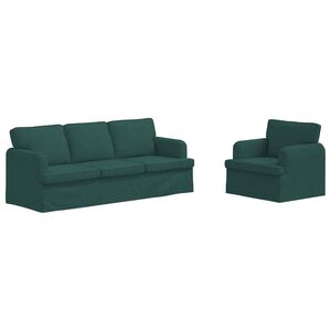 vidaXL Sofa 2 pcs Dunkelgr&uuml;n