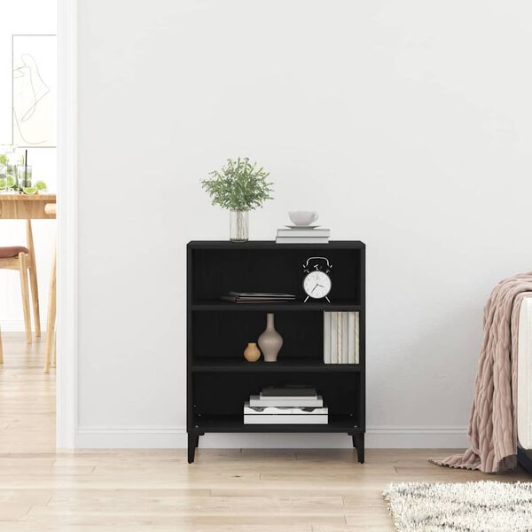 vidaXL Sideboard Schwarz Eichen-Optik 57 x 35 x 70 cm Holzwerkstoff