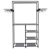 vidaXL Kleiderständer Stahl und Vliesstoff 87x44x158 cm Schwarz