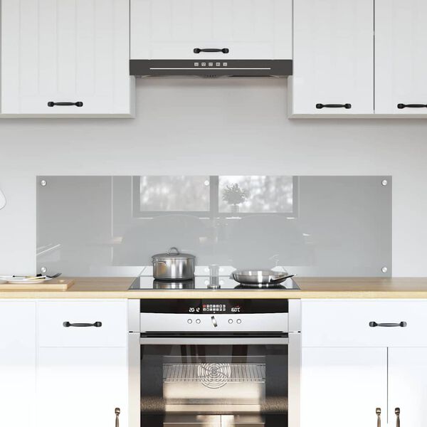 vidaXL K&uuml;chenr&uuml;ckwand 2 pcs Hellgrau 70 x 40 cm Geh&auml;rtetes Glas