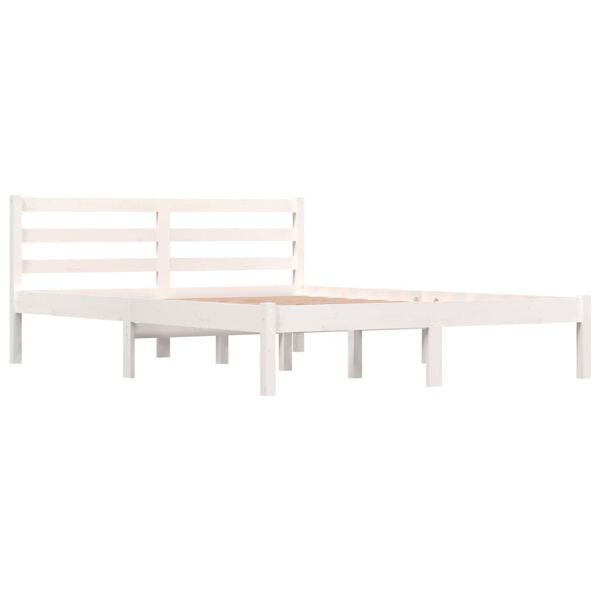 vidaXL Massivholzbett Kiefer 120x190 cm Wei&szlig;