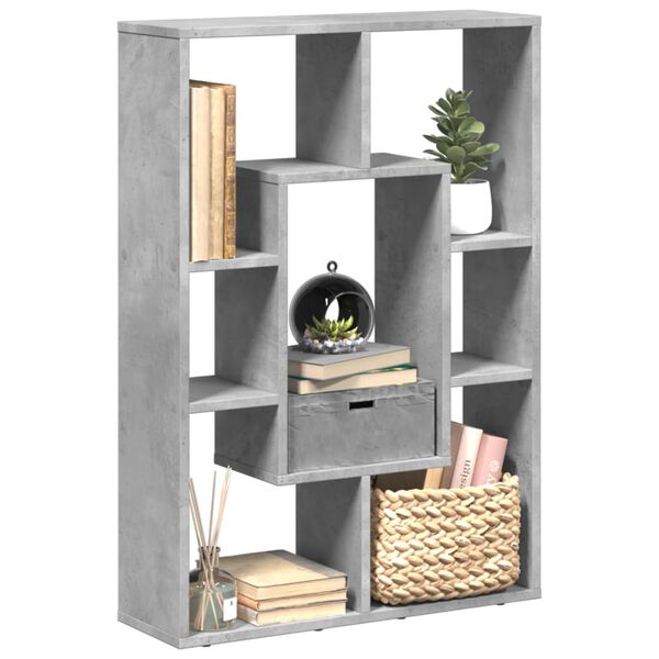 vidaXL Bücherregal Betongrau 63x20x90 cm Holzwerkstoff