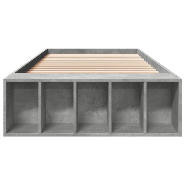 vidaXL Bettgestell Betongrau 100x200 cm Holzwerkstoff