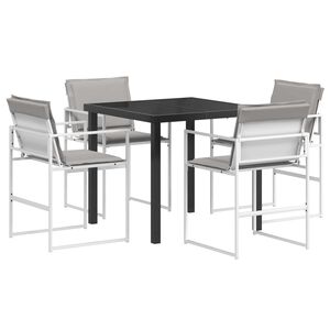 vidaXL Garten Essgruppe 5 pcs Wei&szlig; und Hellgrau 80 x 80 x 73 cm