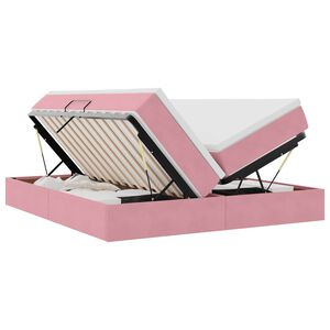 vidaXL Aufbewahrungsbett mit Matratze Rosa 180 x 200 cm Samt
