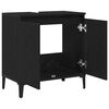 vidaXL Waschbeckenschrank mit T&uuml;r Schwarz Eichen-Optik 58 x 33 x 60 cm