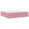 vidaXL Aufbewahrungsbett mit Matratze Rosa 200 x 200 cm Samt