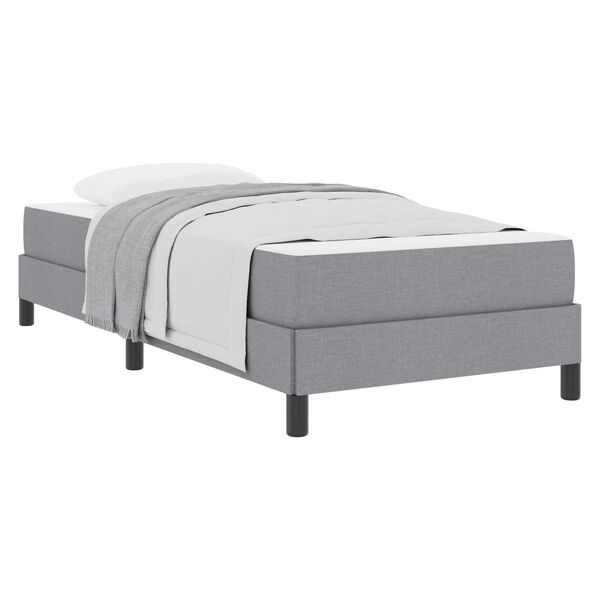 vidaXL Boxspringbett mit Matratze Hellgrau 100 x 200 cm Stoff