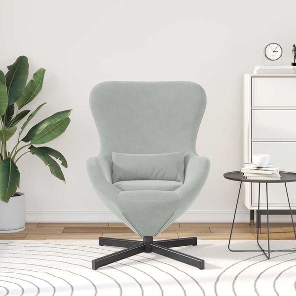 vidaXL Eiersessel Hellgrau 63 x 73 x 90 cm Samt