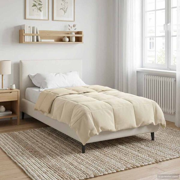 vidaXL Ganzjahresbettdecke Gepolstert Creme 140 x 200 cm Mikrofaser