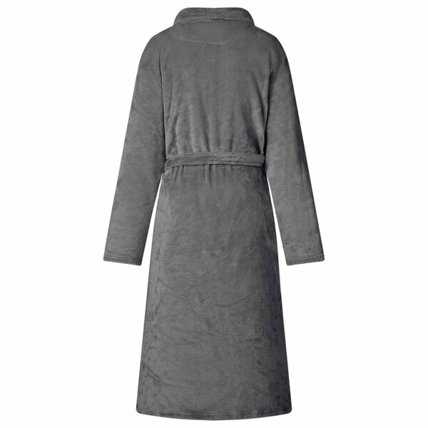 vidaXL Bademantel ohne Kapuze Dunkelgrau XXXL Flanell