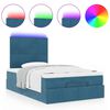 vidaXL Ottoman-Bett mit Matratzen & LEDs Dunkelblau 120x190 cm Samt