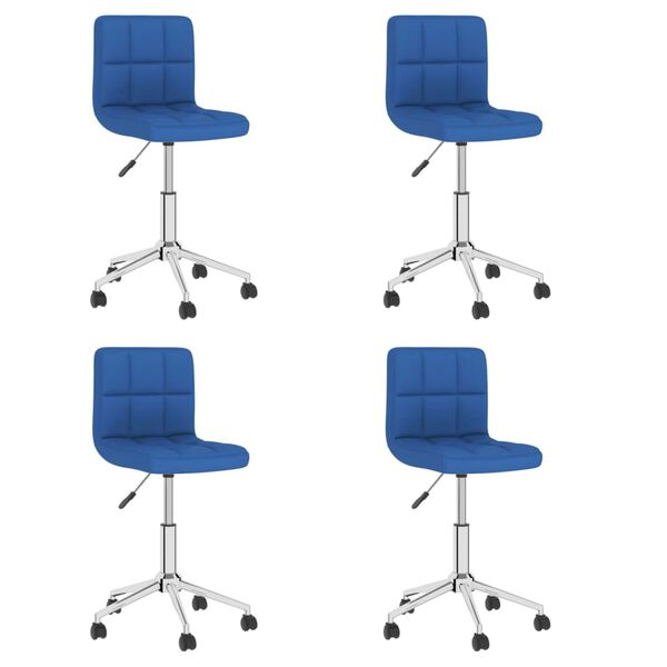 vidaXL Esszimmerst&uuml;hle 4 Stk. Drehbar Blau Stoff