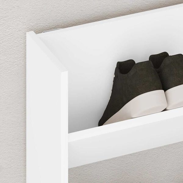 vidaXL Wand-Schuhschrank Weiß 80x18x90 cm Holzwerkstoff