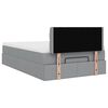 vidaXL Ottoman-Bett mit Matratze & LEDs Hellgrau 120x200 cm Stoff