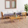 vidaXL 6-tlg. Garten-Lounge-Set mit Kissen Massivholz Akazie