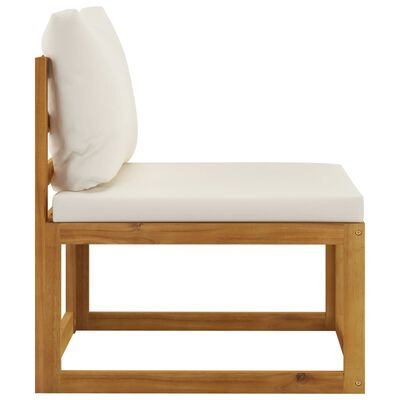 vidaXL 12-tlg. Garten-Lounge-Set mit Auflagen Creme Massivholz Akazie