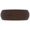 vidaXL Luxuriöses Waschbecken Rund Matt Dunkelbraun 40x15 cm Keramik