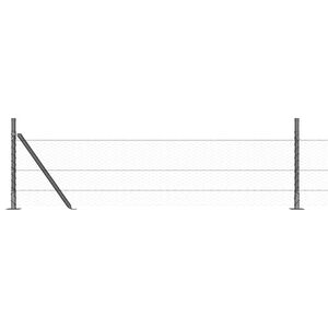 vidaXL Sechseckzaun mit Betonsockel 100 x 0,5 m Grau Netz