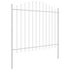 vidaXL Gartenzaun 3 pcs Wei&szlig; 170 x 190 cm Pulverbeschichteter Stahl
