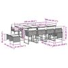 vidaXL 13-tlg. Garten-Essgruppe mit Kissen Schwarz Poly Rattan