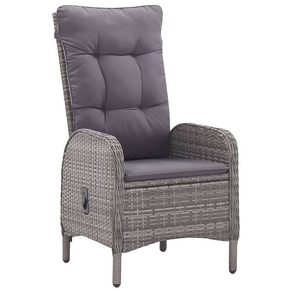 vidaXL 9-tlg. Garten-Essgruppe Poly Rattan und Glas Grau